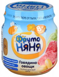Пюре Фрутоняня говядина с овощами с 8 мес 100 г