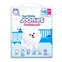 Подгузники 72 шт. Joonies премиум софт 0-5 кг р. NB
