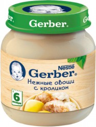 Пюре Gerber овощное рагу с кроликом 130 г