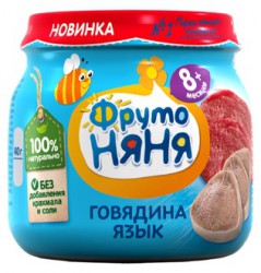 Пюре Фрутоняня говядина с языком с 8 мес 80 г